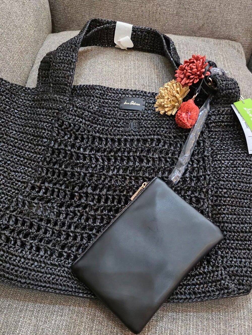 Sam Edelman Marcie Open Weave Raffia Tote